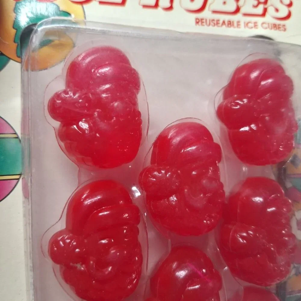 Human Kool Kubes Reusable Ice Cube Santa Red Vintage 90s Holiday Christmas Drink